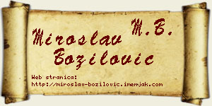 Miroslav Božilović vizit kartica